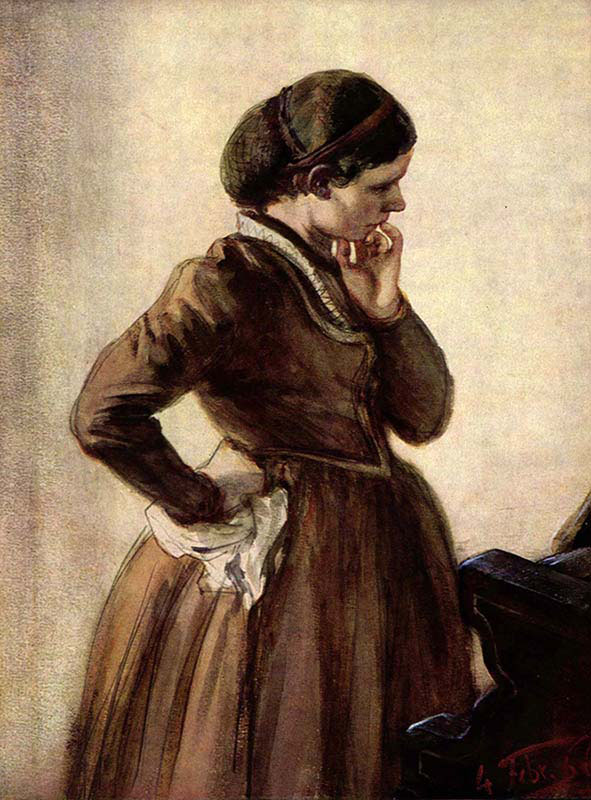 Emilie Menzel Standing at the Piano